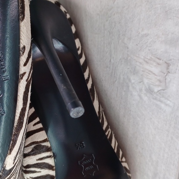 Alice + Olivia Zebra Print Calf Hair Heels - Picture 8 of 10